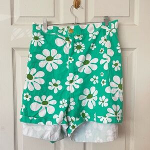 Big bud press work pants green flower print